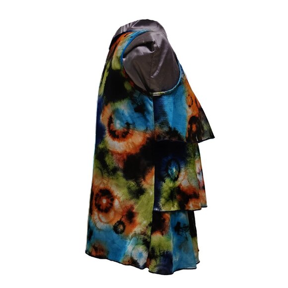 Tie Dyed Ruffled Tiered Sleeveless Blouse - Picture 3 of 7